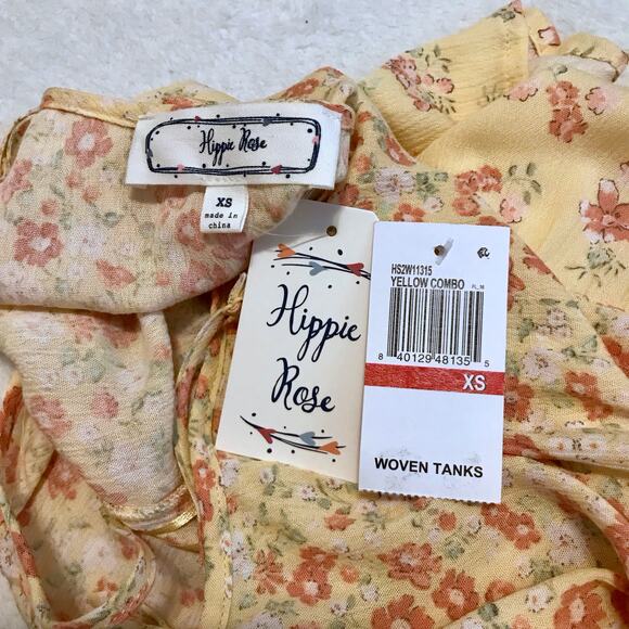 Hippie Rose NWT Yellow Combo Floral Tank Top Juniors Various - Picture 9 of 11